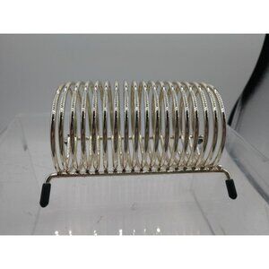 Retro circular wire desk letter holder silver look vintage MCM